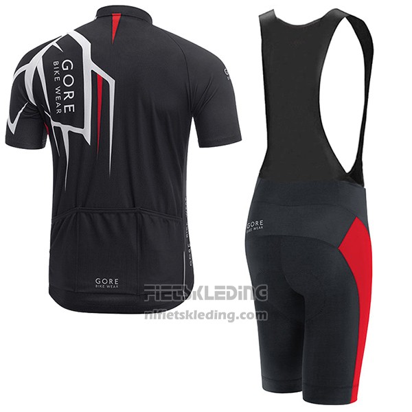 2017 Fietskleding Gore Bike Wear Power Adrenaline Zwart Korte Mouwen en Koersbroek